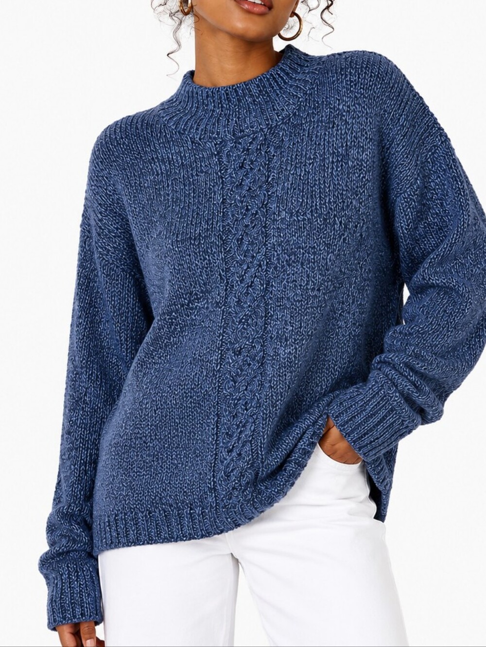Sara Morgan Vintage Marled Cable Knit Sweater L